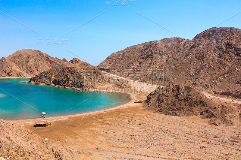 埃及塔巴峡湾的海景和山景/埃及塔巴峡湾的海景和山景