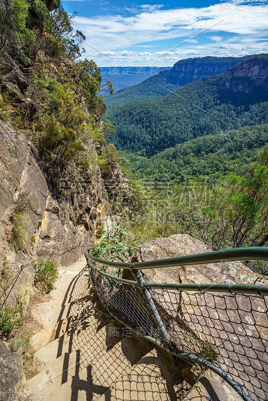 在澳大利亚的蓝山国家公园徒步旅行