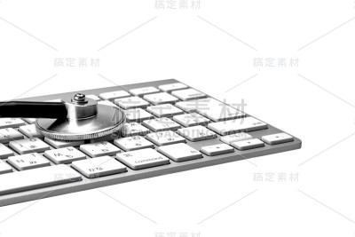 在Whit上隔离的听诊器和多语言无线键盘