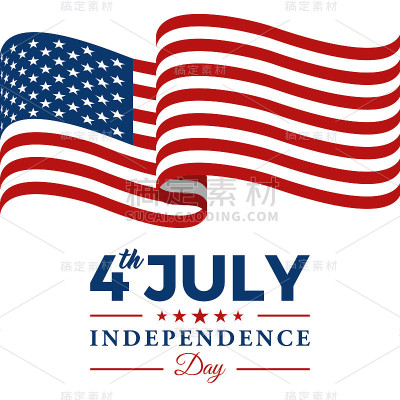 现代7月4日美国独立日庆祝旗帜背景标题横幅
