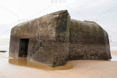 德国在大西洋法国沙滩上建造的碉堡