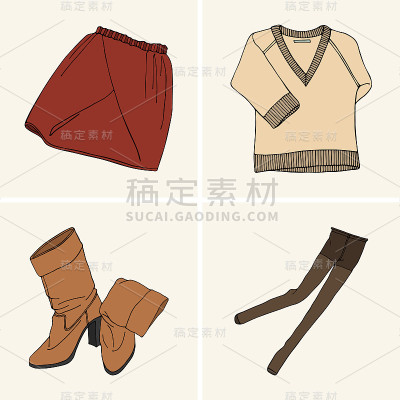 衣服和配件。集3