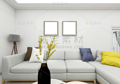 现代设计的客厅配有壁炉、沙发、椅子，非常温馨舒适