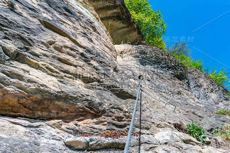 攀登布雷根茨的via ferrata