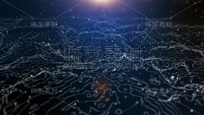 未来的飞行通过数字线景观。