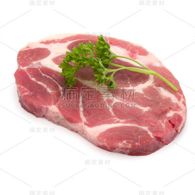 生猪颈剁碎肉配以欧芹叶装饰