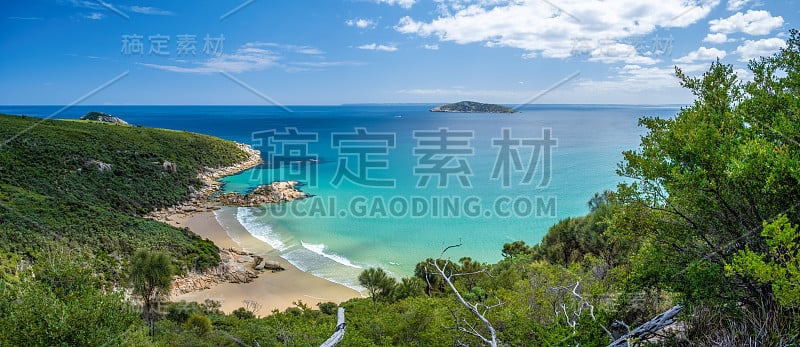 风景优美的海景从舌点-达比河步道威尔逊海角国家公园，澳大利亚-全景