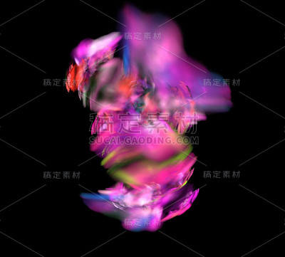 一个数字分形在黑色上的图像