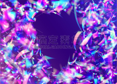 透明的金属丝。彩虹色的效果。闪亮的设计。蓝色模糊闪闪发光。超现实主义的艺术。光闪烁。豪华箔。迪斯科多