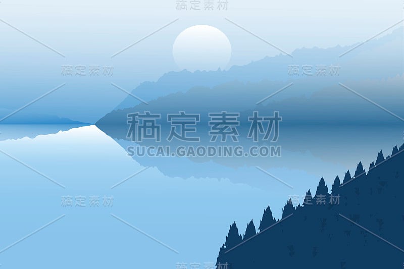 ountains湖附近