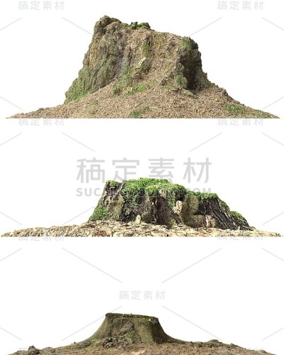 树桩死树孤立的白色3d插图