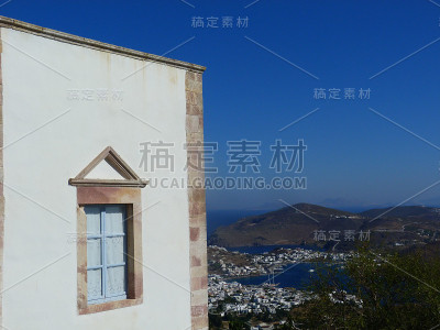 希腊帕特莫斯岛，乔拉村的传统房屋