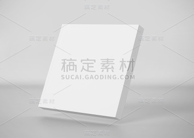 白色软封面书模型，3D渲染在浅灰色的背景