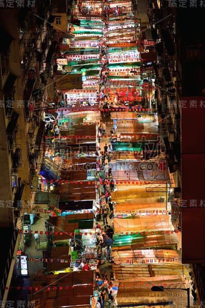 香港夜市鸟瞰图