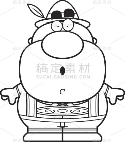 卡通皮短裤男很惊讶