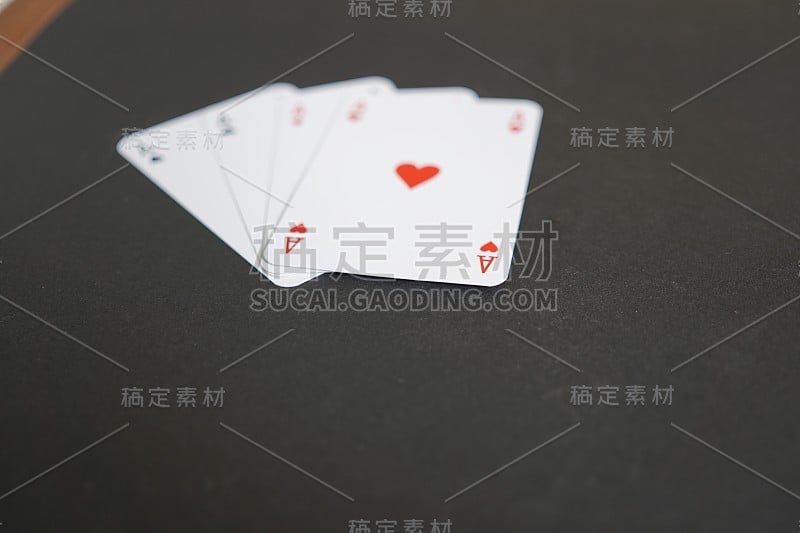 ace扑克卡。有选择性的重点