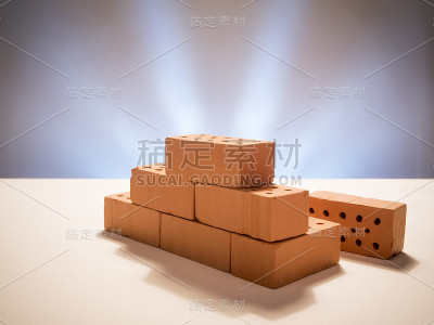 白色背景上的迷你砖块