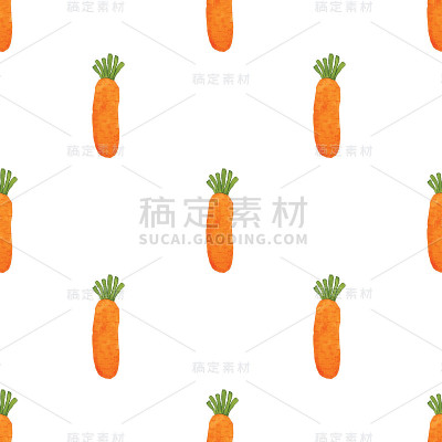 水彩胡萝卜无缝图案