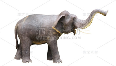 大象雕像孤立在白色