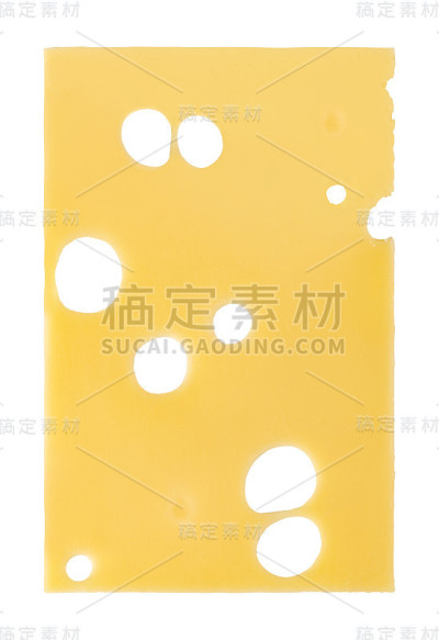 白色背景上的奶酪片