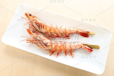日本食物，咸烤虾