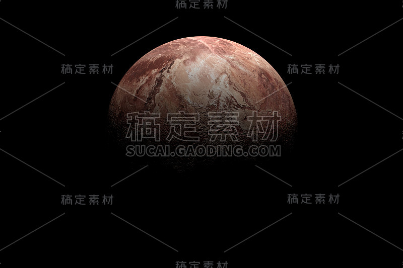 外太空矮行星Makemake的日出。三维渲染