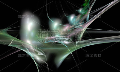黑色上的数字分形