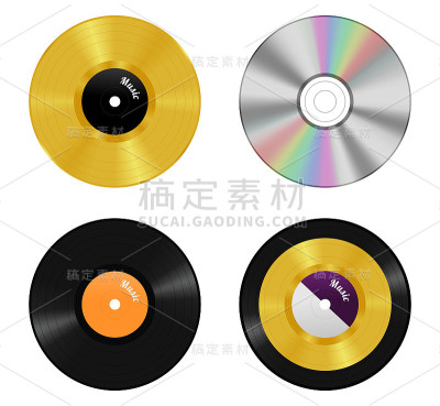 设置黑胶唱片和cd