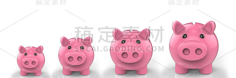 四个储钱罐