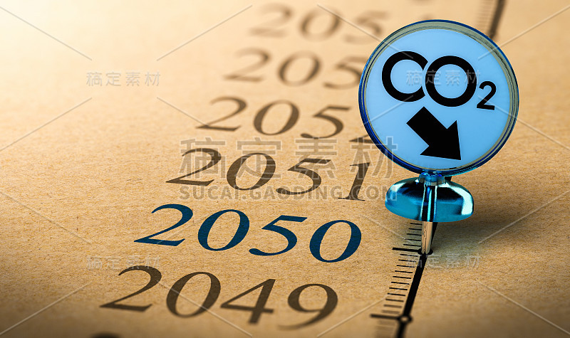 2050年气候计划，减少二氧化碳排放量。