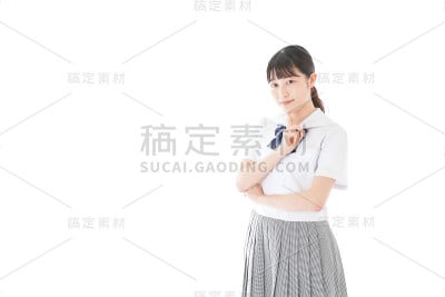 穿着制服的年轻学生肖像