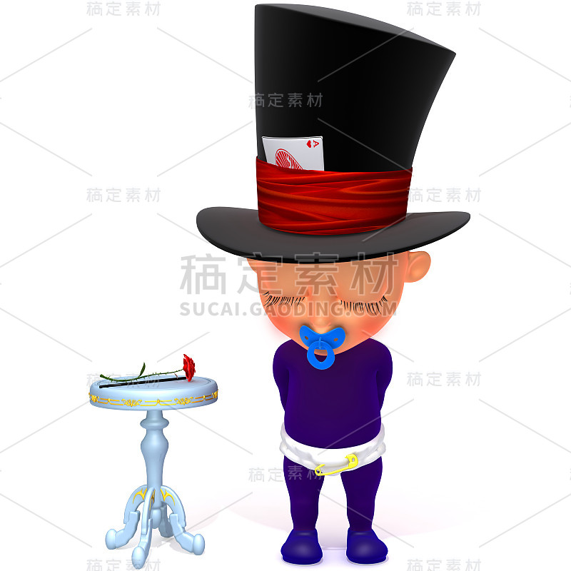 婴儿杰克魔术师3d插图