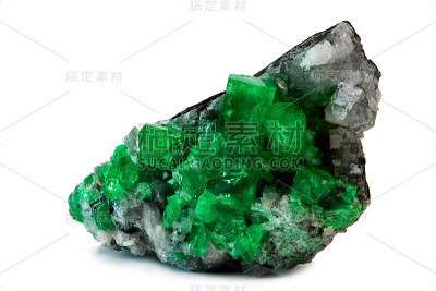 祖母绿晶体天然宝石，用于珠宝首饰，宝石的粗加工和原料质量高