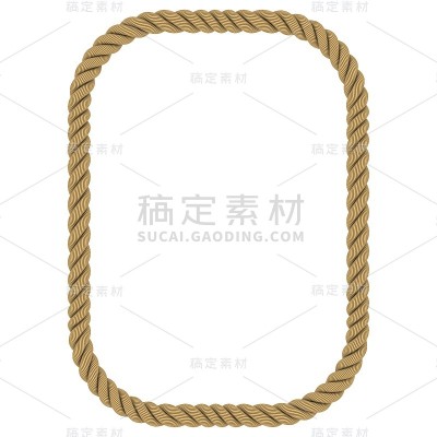 圆形矩形绳架孤立在白色背景