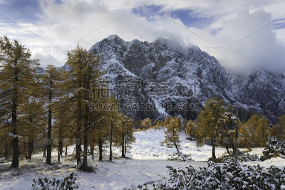 山间秋雪