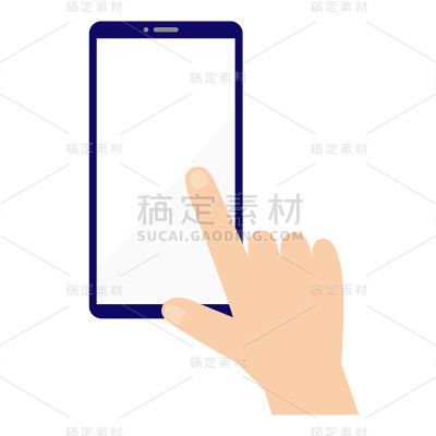 图示:用右手触摸智能手机
