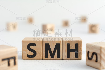 SMH -带有字母的木块的首字母缩写
