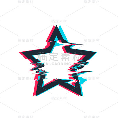故障扭曲框架。向量明星插图