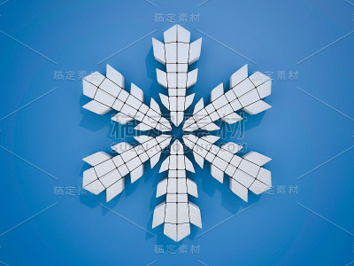 冬季雪花的颜色背景。三维渲染