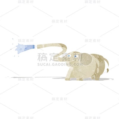 卡通大象喷水