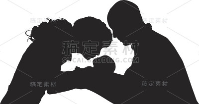 矢量剪影的家庭。