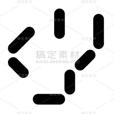 病毒或细菌矢量插图，固体样式图标