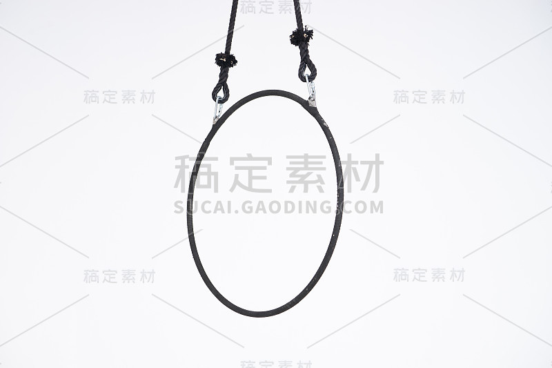 Black aerial hoop isolated on white background