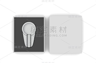 空白雪茄烟灰缸礼盒。3d渲染插图。