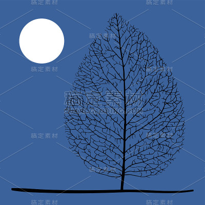 树和月亮