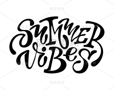Summer vibes lettering poster banner art