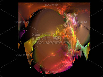黑色上的数字分形