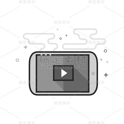 平面灰度图标-平板电脑