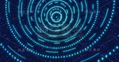 霓虹数字二进制隧道。网络背景、大数据、数据中心、数字事件