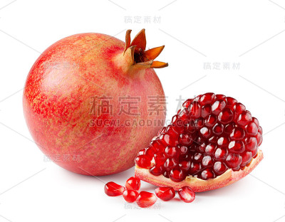孤立的石榴白色